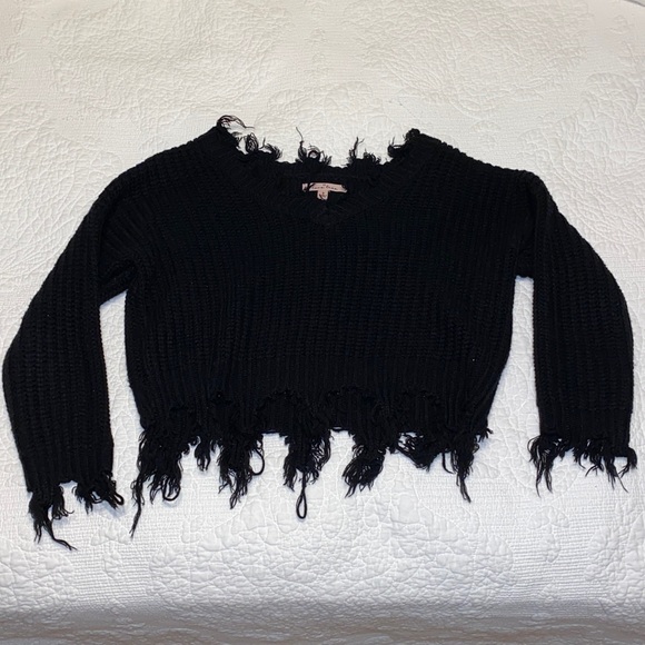 Black Ripped Sweater - Picture 3 of 5